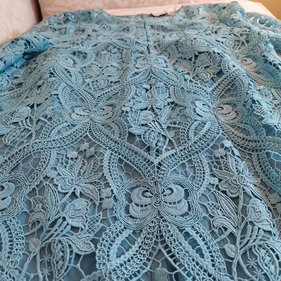 NEW! Calypso St. Barth Women's Magnolia Lined Lace Dress Medium Blue Sz S/M $365 - Picture 5 of 12